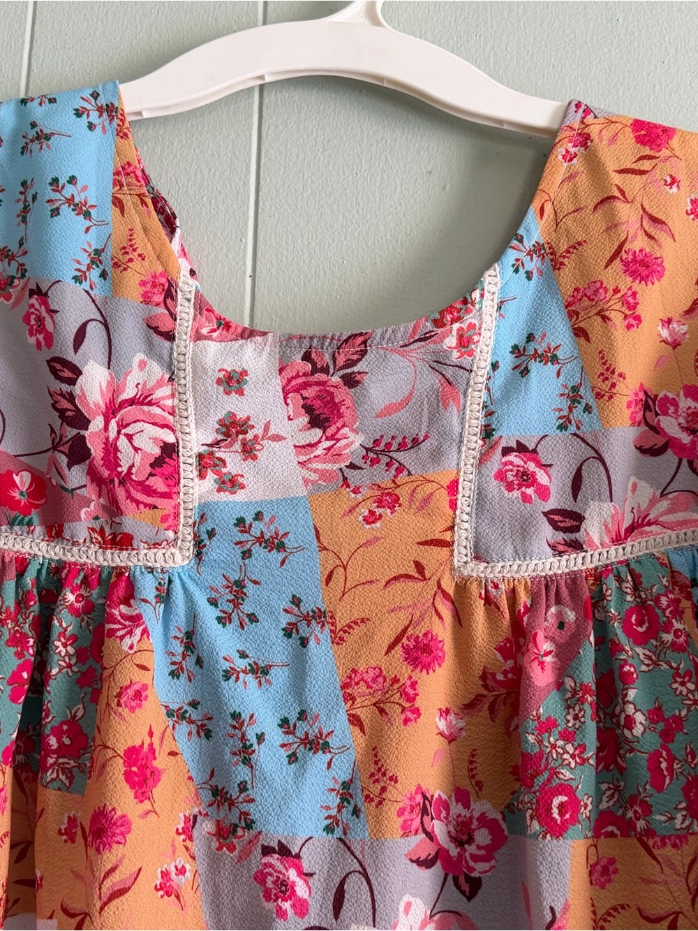 Umgee Floral Patchwork Long Sleeve Shift Dress cottagecore romantic festival - Picture 10 of 14